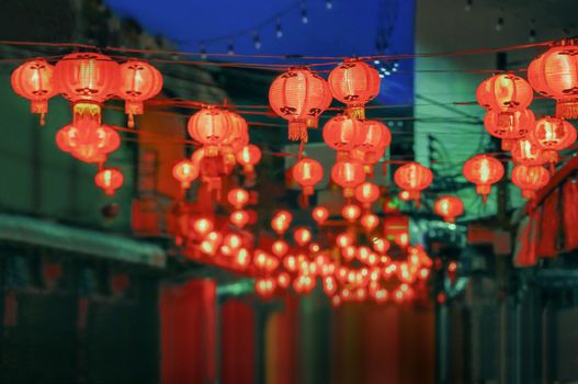 Chinese new year lanterns in china town.