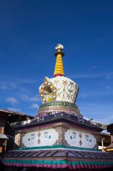 Tibetan style stupa in Shangrila old town , Yunnan China