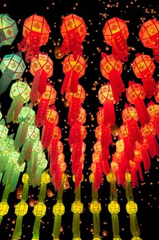 Yee Peng Festival (Yi Peng) Chiang Mai. Paper lanterns decorated on Tha-Phae road ,Chiang Mai.