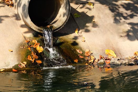 Dirty drain, Water pollution in river