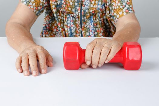 Physical Therapy ,elderly exercises with dumbbell