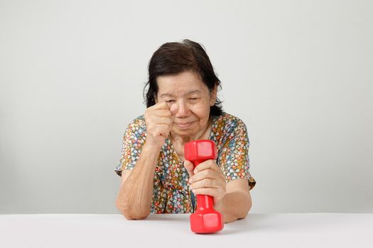 Physical Therapy ,elderly exercises with dumbbell