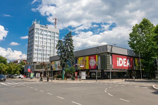 Valjevo, Serbia - June 26, 2022: City assembly and city center in Valjevo, town in West Serbia