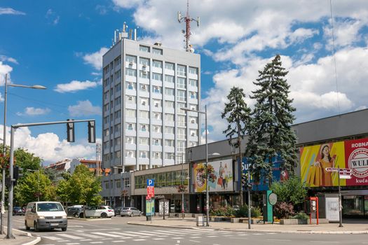 Valjevo, Serbia - June 26, 2022: City assembly and city center in Valjevo, town in West Serbia