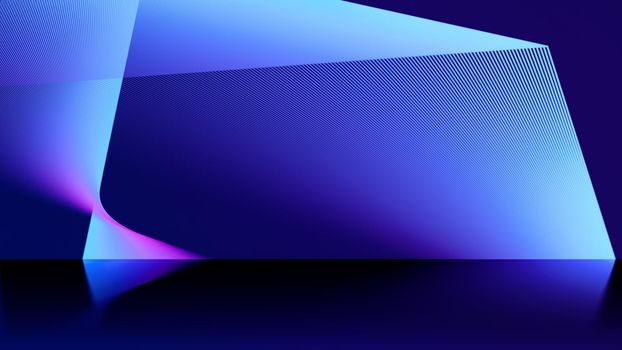 Neon Futuristic Abstract Blue And Purple Light Shapes door. Tech concept.