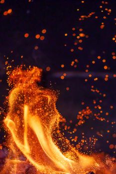 artistic fire background with sparkles