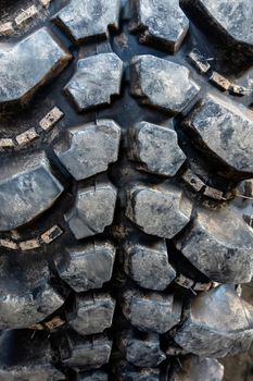 The texture of Centipede pattern mud terrain tire, Old used tires