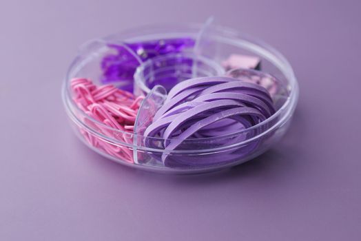 office stationary in a plastic box