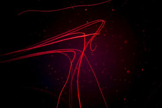 abstract red lines in black background. Low poly shape with dots and lines on dark. abstract background