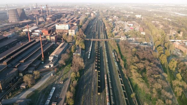 Aerial Top view to railway cylindrical tank shipping containers Rail way art Artistic composition. Striped creative transport industry representation. railroads and freight trains to transport cargo. download photo