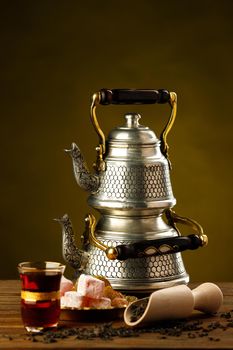 Oriental style tea time arrangement, ethnic table