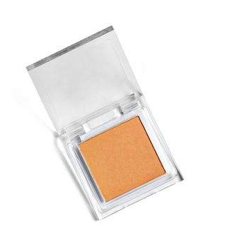 close up of make up powder on white background