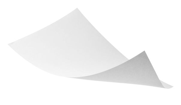 close up of flying papers on white background