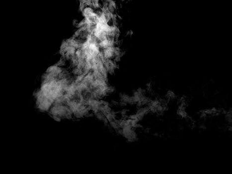 close up of steam smoke on black background