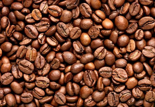 close up of a coffee beans forming background