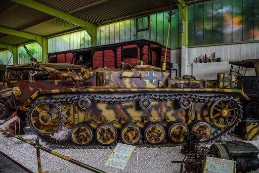 SINSHEIM, GERMANY - MAI 2022: tank Sturmhaubitze 42 StuH 42 1942 300ps WW2 3rd reich nazi Germany