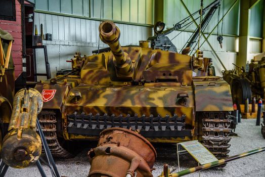 SINSHEIM, GERMANY - MAI 2022: tank Sturmhaubitze 42 StuH 42 1942 300ps WW2 3rd reich nazi Germany