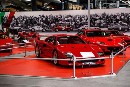 SINSHEIM, GERMANY - MAI 2022: red Ferrari F40 1989 478ps sports car.