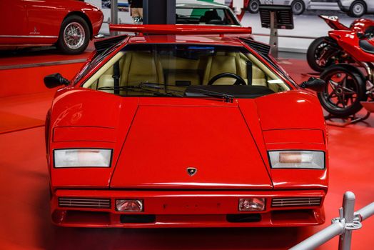 SINSHEIM, GERMANY - MAI 2022: red Lamborghini Countach LP 500 S sports car 1986 455ps