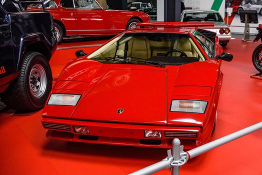 SINSHEIM, GERMANY - MAI 2022: red Lamborghini Countach LP 500 S sports car 1986 455ps