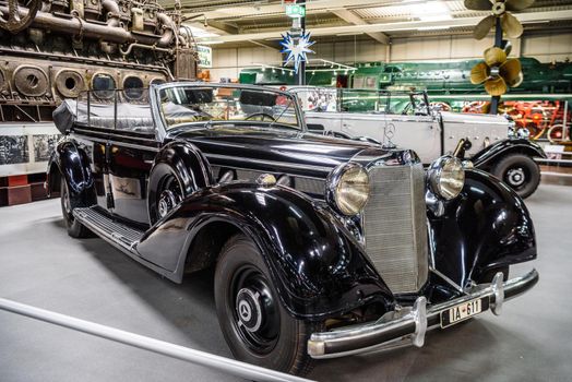 SINSHEIM, GERMANY - MAI 2022: black Mercedes-Benz 770 K 1940 230ps cabrio