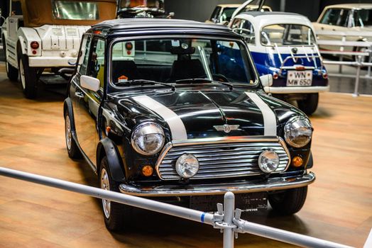 SINSHEIM, GERMANY - MAI 2022: black Mini Cooper 1,3i 1993 63ps