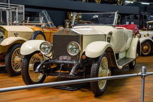 SINSHEIM, GERMANY - MAI 2022: white Rolls-Royce Silver Ghost cabrio 1921 75ps