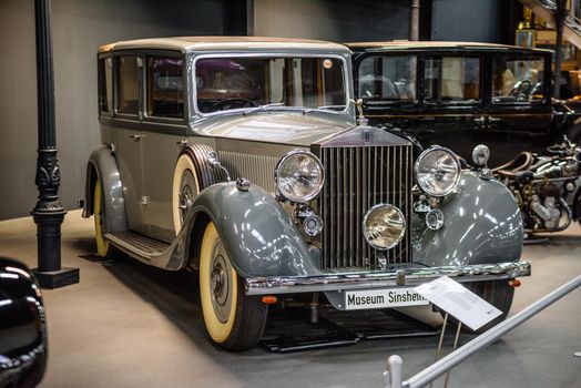 SINSHEIM, GERMANY - MAI 2022: gray Rolls-Royce Phantom III 3 1936 182ps