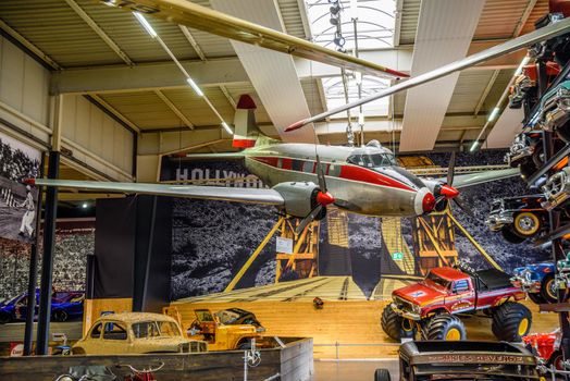 SINSHEIM, GERMANY - MAI 2022: silver red short-haul airliner short-haul airliner 1960