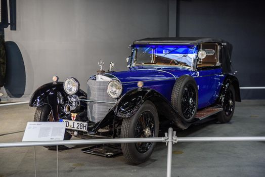SINSHEIM, GERMANY - MAI 2022: blue Mercedes Benz S 1929 180ps