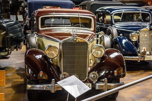 SINSHEIM, GERMANY - MAI 2022: beige brown Mercedes-Benz 230 1938 55ps