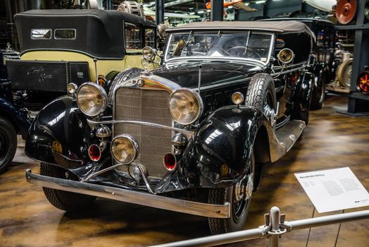 SINSHEIM, GERMANY - MAI 2022: black Mercedes-Benz Nuerburg 1932 110ps