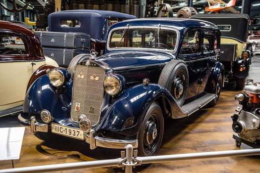 SINSHEIM, GERMANY - MAI 2022: dark blue Mercedes-Benz 260 D 1936 45ps