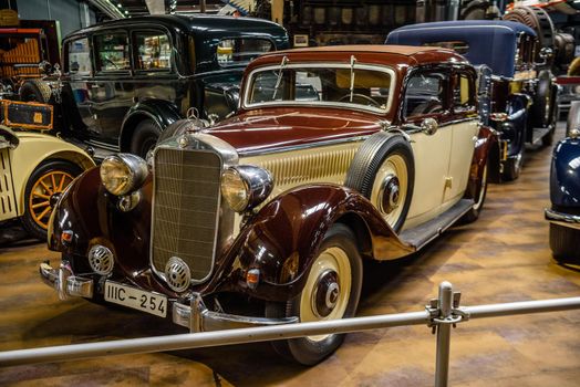 SINSHEIM, GERMANY - MAI 2022: beige brown Mercedes-Benz 230 1938 55ps