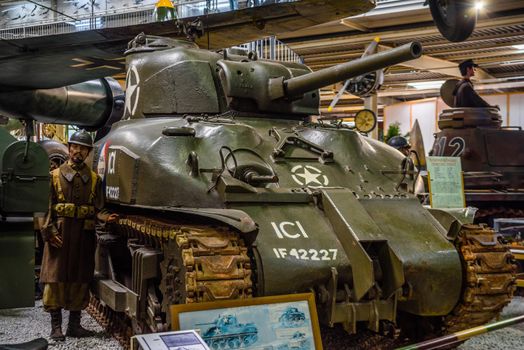 SINSHEIM, GERMANY - MAI 2022: american US medium tank Sherman M4 A1 WW2 1943