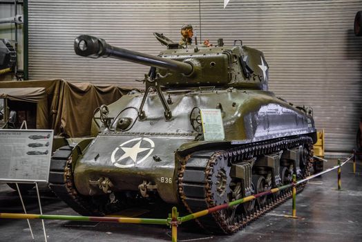 SINSHEIM, GERMANY - MAI 2022: american US medium tank Sherman M4 A1 WW2 1943