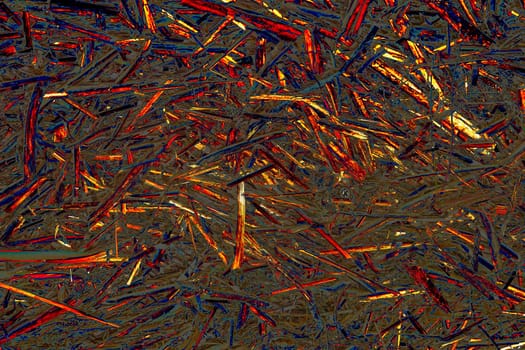 the area or scenery behind the main object of contemplation, especially when perceived as a framework for it. Neon background consisting of golden red blue reed sticks.