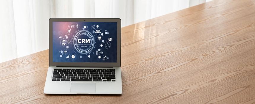 Customer relationship management system on modish computer for CRM business and enterprise