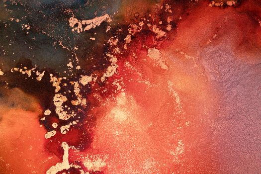 Burning abstract background from marble ink art of exquisite original painting . Painting was painted on high quality paper texture to create smooth marble background pattern of ombre alcohol ink .