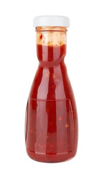 Bottle of tomato sauce or ketchup isolated on white background