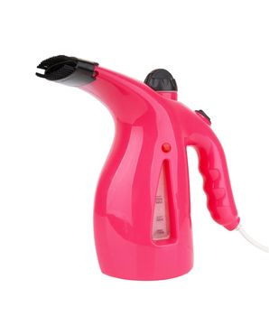 Hand steamer for clothes insulated on a white background.