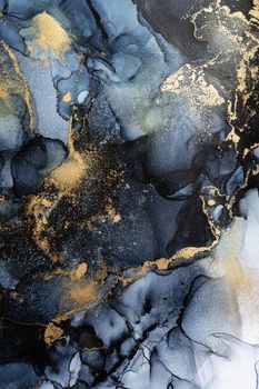 Marble ink abstract art from exquisite original painting for abstract background . Painting was painted on high quality paper texture to create smooth marble background pattern of kintsuki ink art .