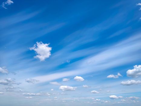 Summer background of the blue sky with clouds. wallpaper background