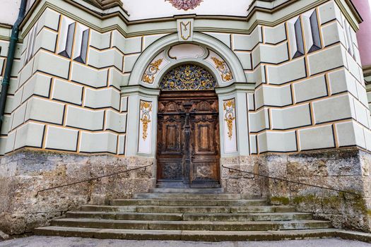 Entry door of Basilica St. Alexander and St. Theodore on Ottobeuren