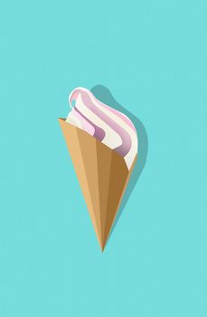 Stylish pattern with ice cream. Pop art.