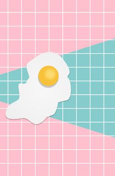 Funny fried eggs background. Pop art. Pattern