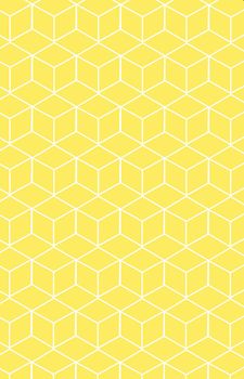 Pattern with geometric cube pattern. Colors white and yellow