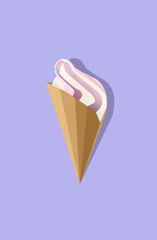 Stylish pattern with ice cream. Pop art.