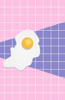 Funny fried eggs background. Pop art. Pattern