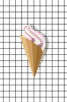 Stylish pattern with ice cream. Pop art.